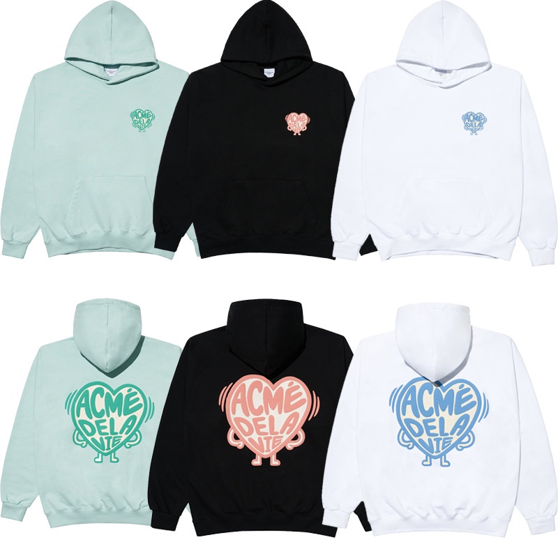 ADLV Áo Hoodie Tay Dài Dáng Rộng Chất Liệu Cotton Plus Size In Hình Trái Tim Cổ Điển Thời Trang Unisex
