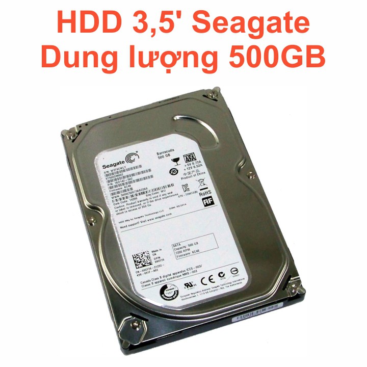 Ổ cứng HDD 3.5&quot; Seagate 500GB  – Chính Hãng – Mới 99% Tháo máy đồng bộ – Bảo hành 1 tháng