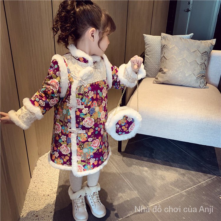 Winter clothes for girls Cheongsam Dress Chinese Style Children dress