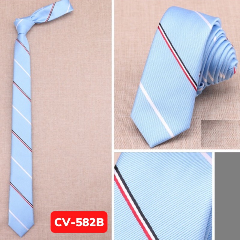 Cà vạt Nam bản nhỏ 5cm thời trang phong cách Hàn Quốc, Calavat sinh viên, Cavat chú rể, Cravat dự tiệc CV-582