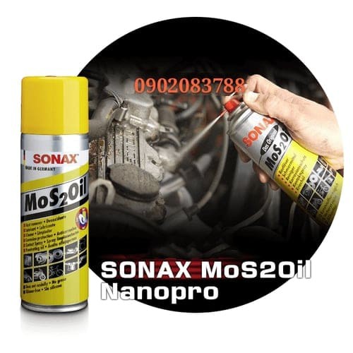 Dầu bảo dưỡng khoang máy, bôi trơn, chống rỉ sét 400ml Sonax mos2oil nanopro 339400