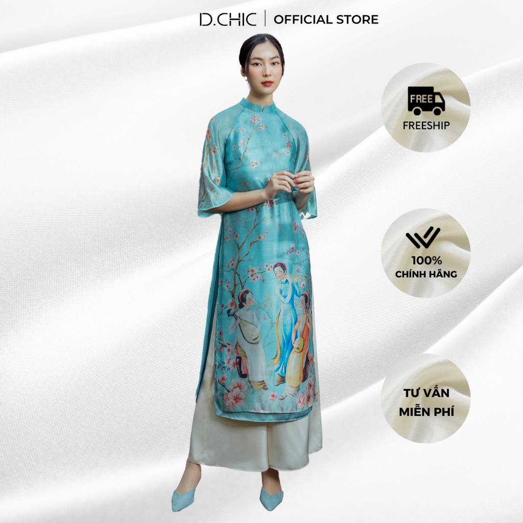 Áo dài Thi Cầm xanh D.CHIC MS: 1831848