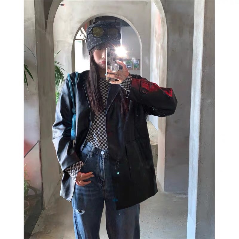 TKLIHN Áo Vest DA ulzzang OVERSIZE phong cách cá tính FASHIONITA 2021 | BigBuy360 - bigbuy360.vn