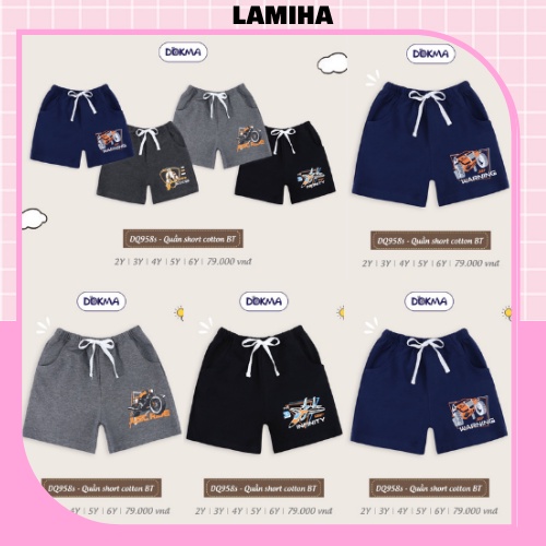 Quần short đùi cotton cho bé trai dokma mùa hè size đại sale size 2-6Y DQ958S