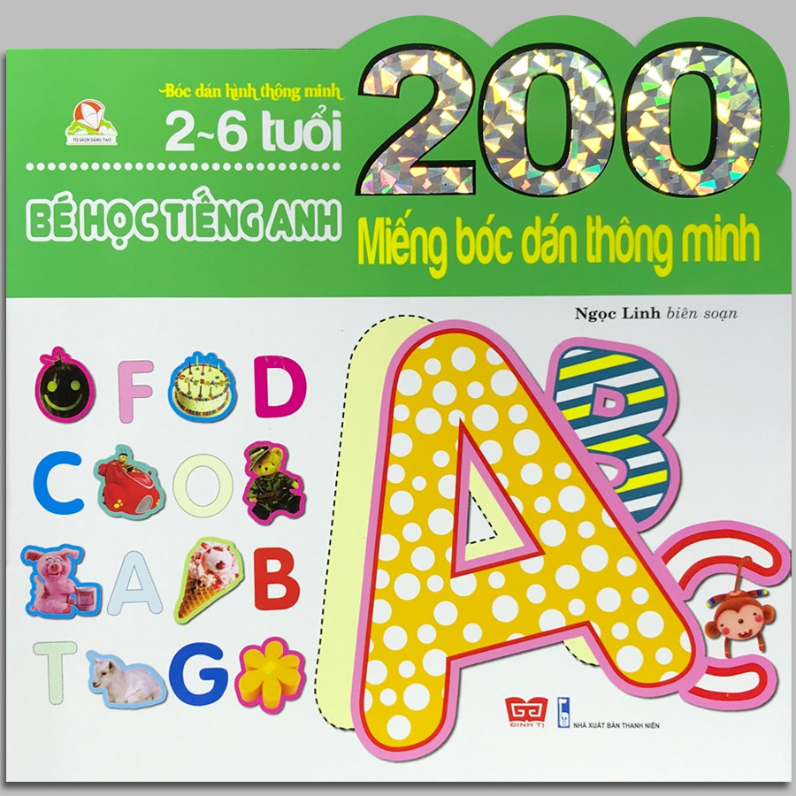Sách - 200 Miếng bóc dán thông minh 2-6 tuổi - Phát triển chỉ số tình cảm EQ, Bé học toán, Bé học tiếng Anh(Bộ 3 quyển)