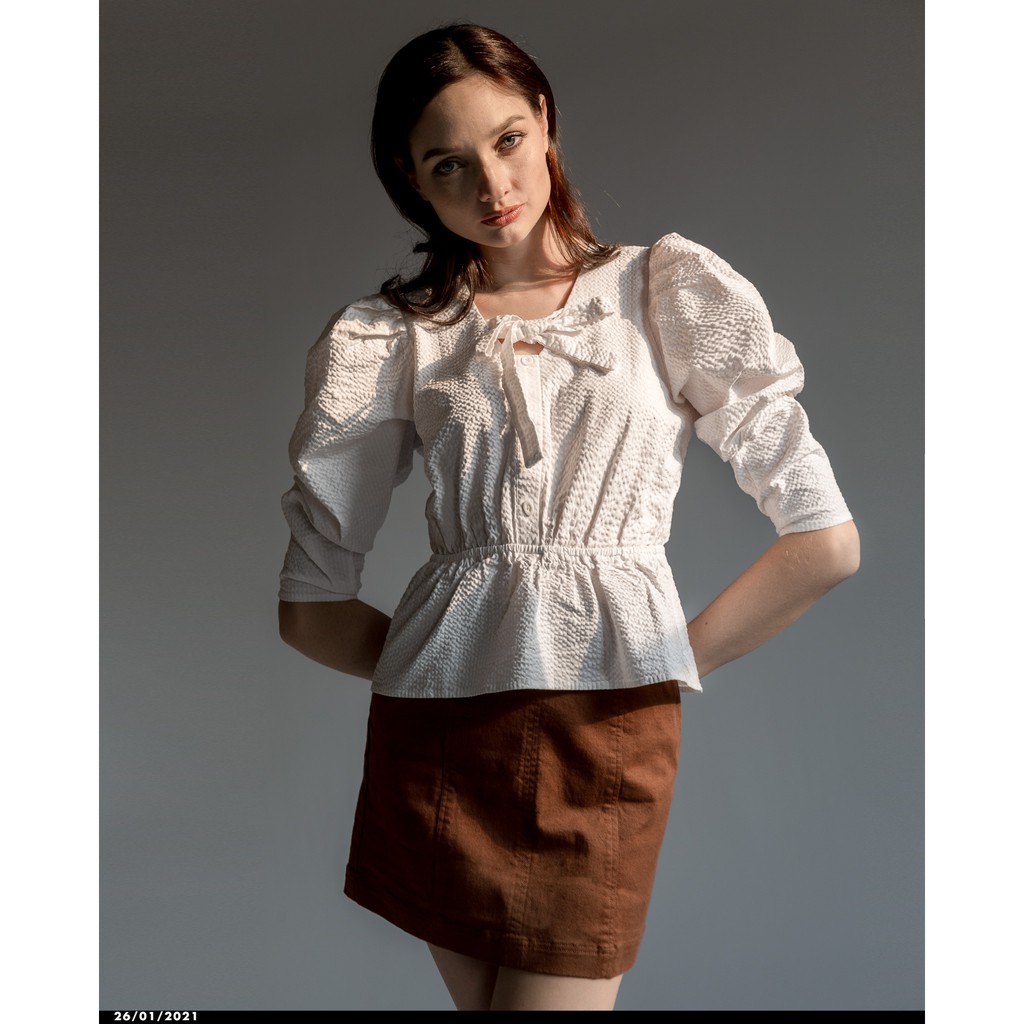Áo cổ cột nơ kiểu dài tay - 10606417 J-P Fashion