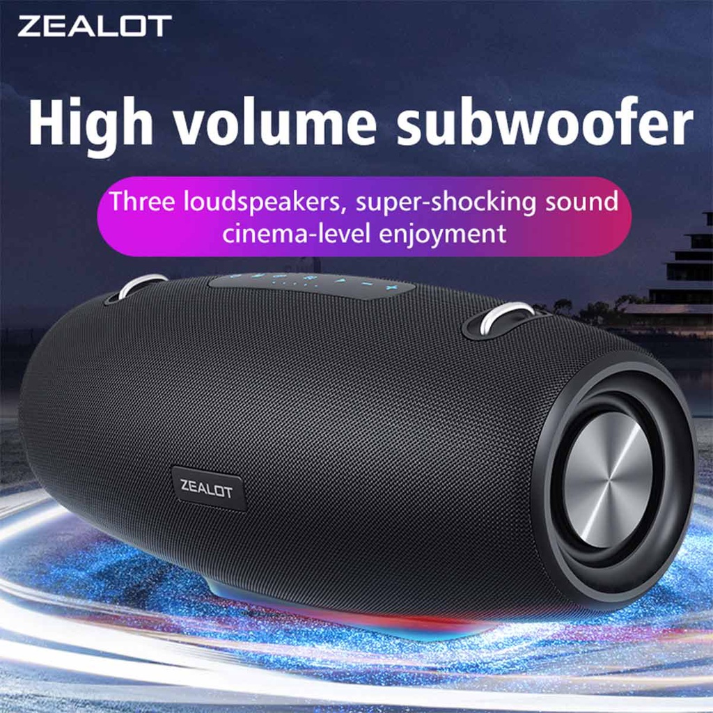 Loa Bluetooth Zealot S67| Loa Tặng kèm Micro, Công suất 60W, Bass Mạnh, Pin Trâu - Chính hãng, Bảo hành 12th- OBIBI