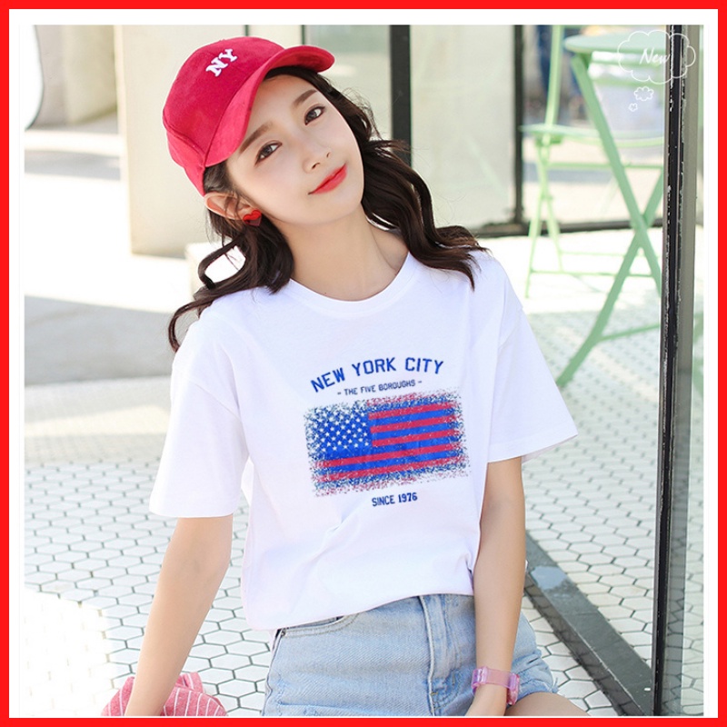 Áo Thun Nữ Tay Lỡ Unisex In New York City DLX