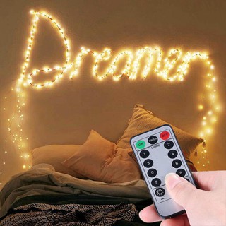 10M copper Wire Battery LED String Light with Remote Controller For Wedding