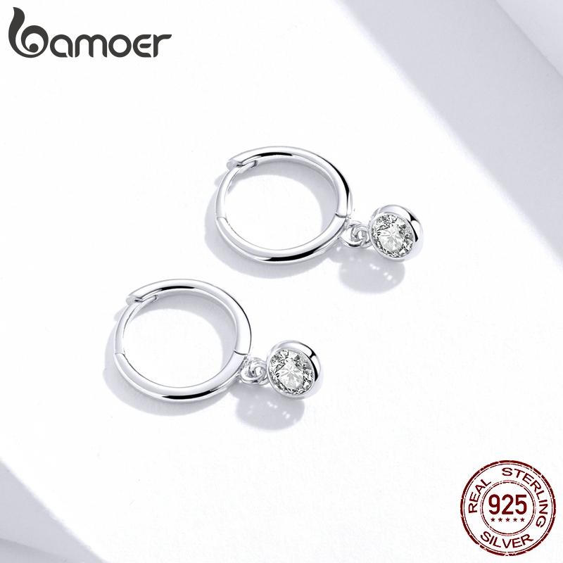 BAMOER Bông Tai BạC 925 HìNh GiọT NướC SCE830