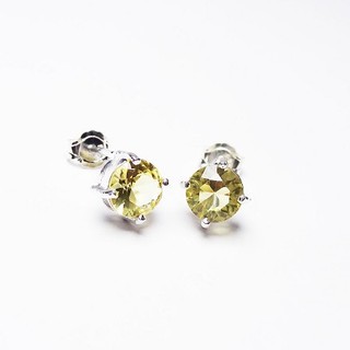 Trang sức bông tai bạc ý nụ xinh đá yellow keely valda