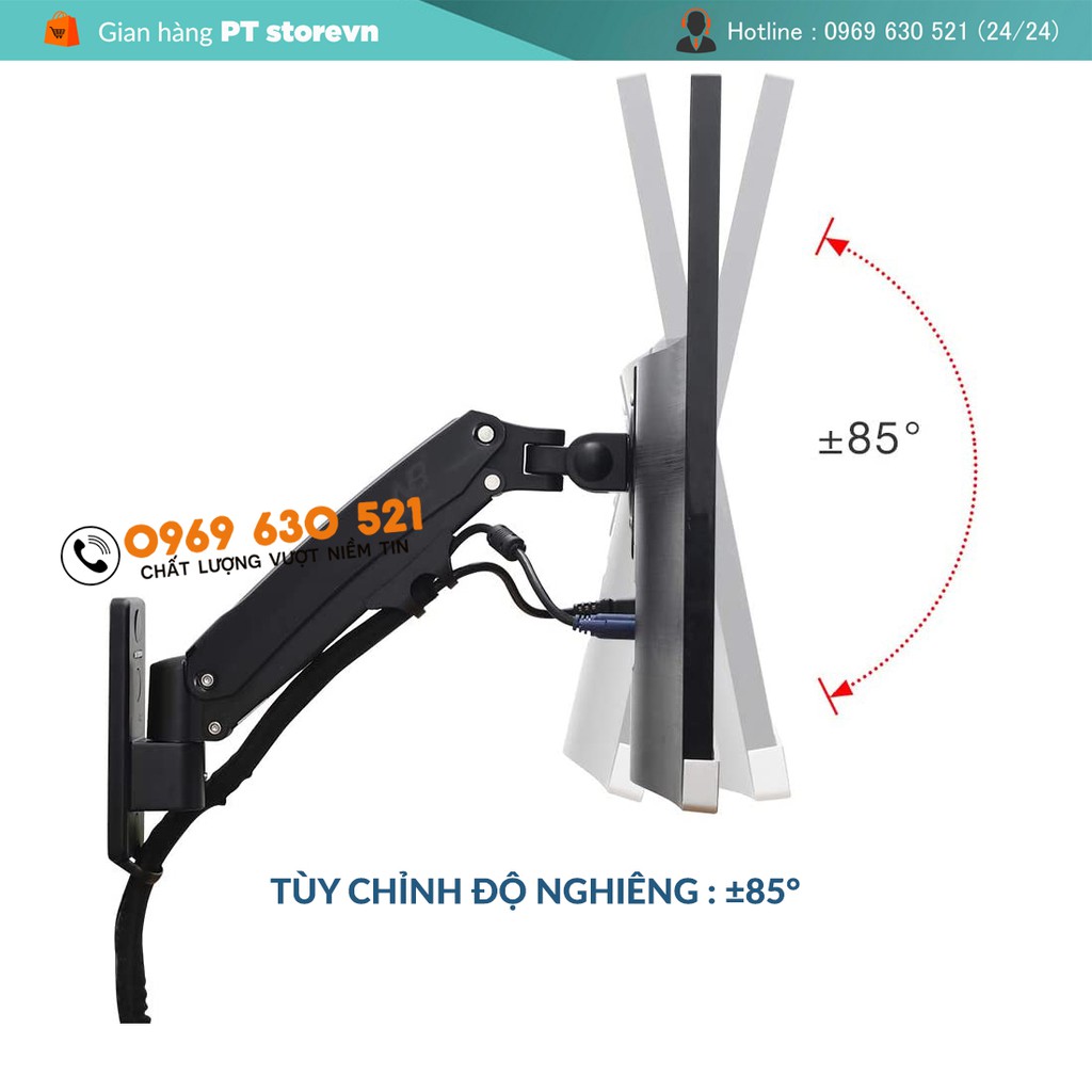 Giá Treo Màn Hình Máy Tính NB-F425 27 - 35 inch Thiết Kế Treo Tường - Xoay Màn 360 Độ