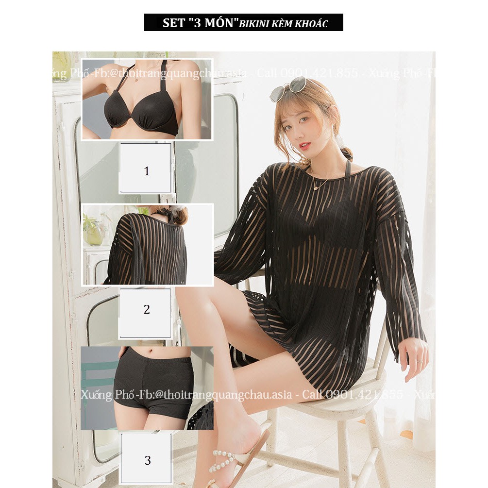 (Hàng nhập) SET 3 MÓN BIKINI ➕ GỒM KHOÁC STYLE HÀN QUỐC #032054