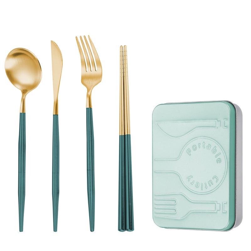 Bộ Dụng Cụ Ăn Bằng Thép Không Gỉ 304 Cao Cấp Tiện Lợi Dễ Sử Dụng