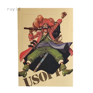 Poster Dán Tường In Hình Nhân Vật Phim Hoạt Hình One Piece 8 Phong Cách Vintage