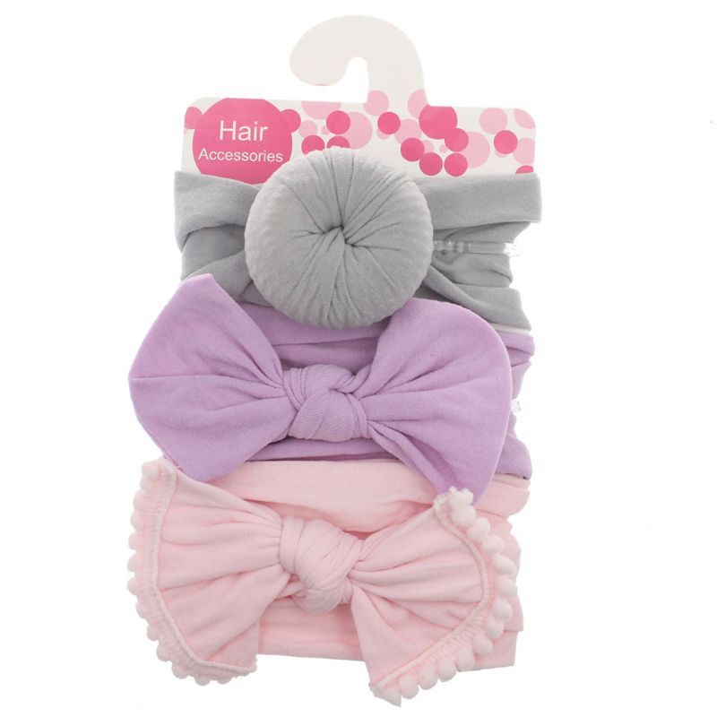 Set 3 băng đô cotton mềm mại xinh xắn cho bé gái