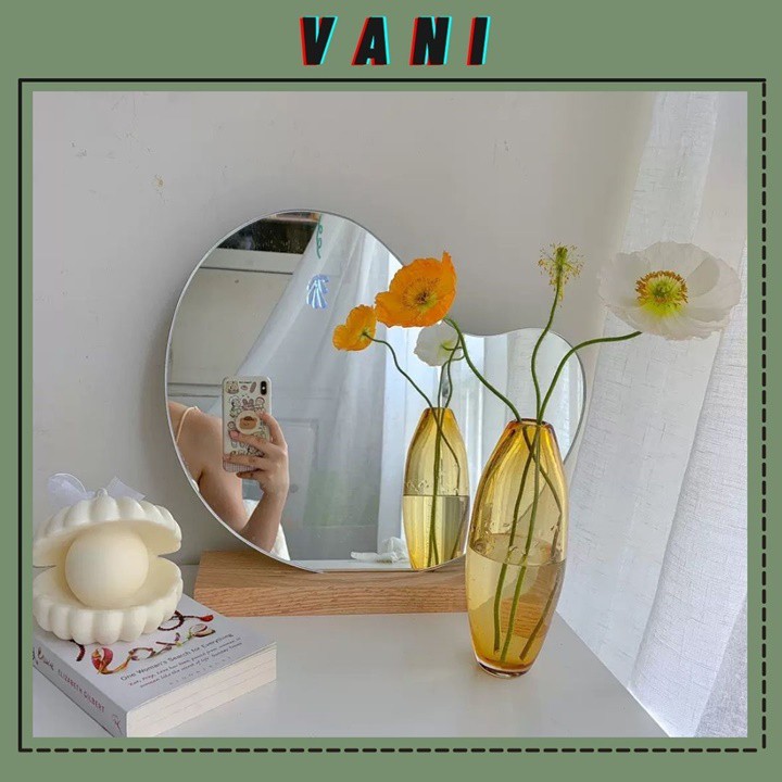 Gương Đế Gỗ Hình Trừu Tượng Decor Phòng Ngủ, Nhà Cửa - Vani Store