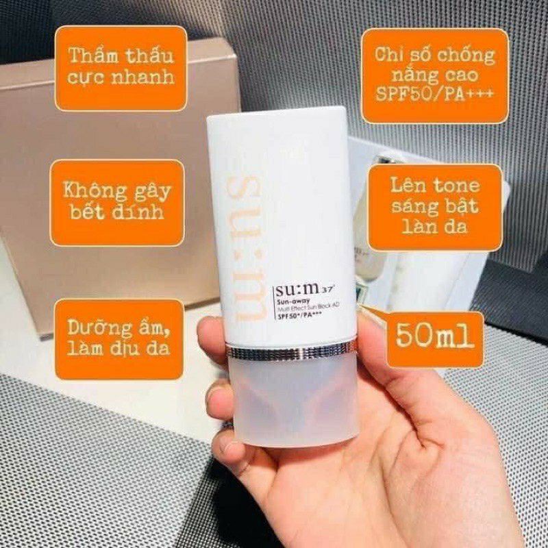 Sét kem chống nắng sum:37 Sun Away Multi và Cooling Effect Sun Block SPF 50 /PA +++