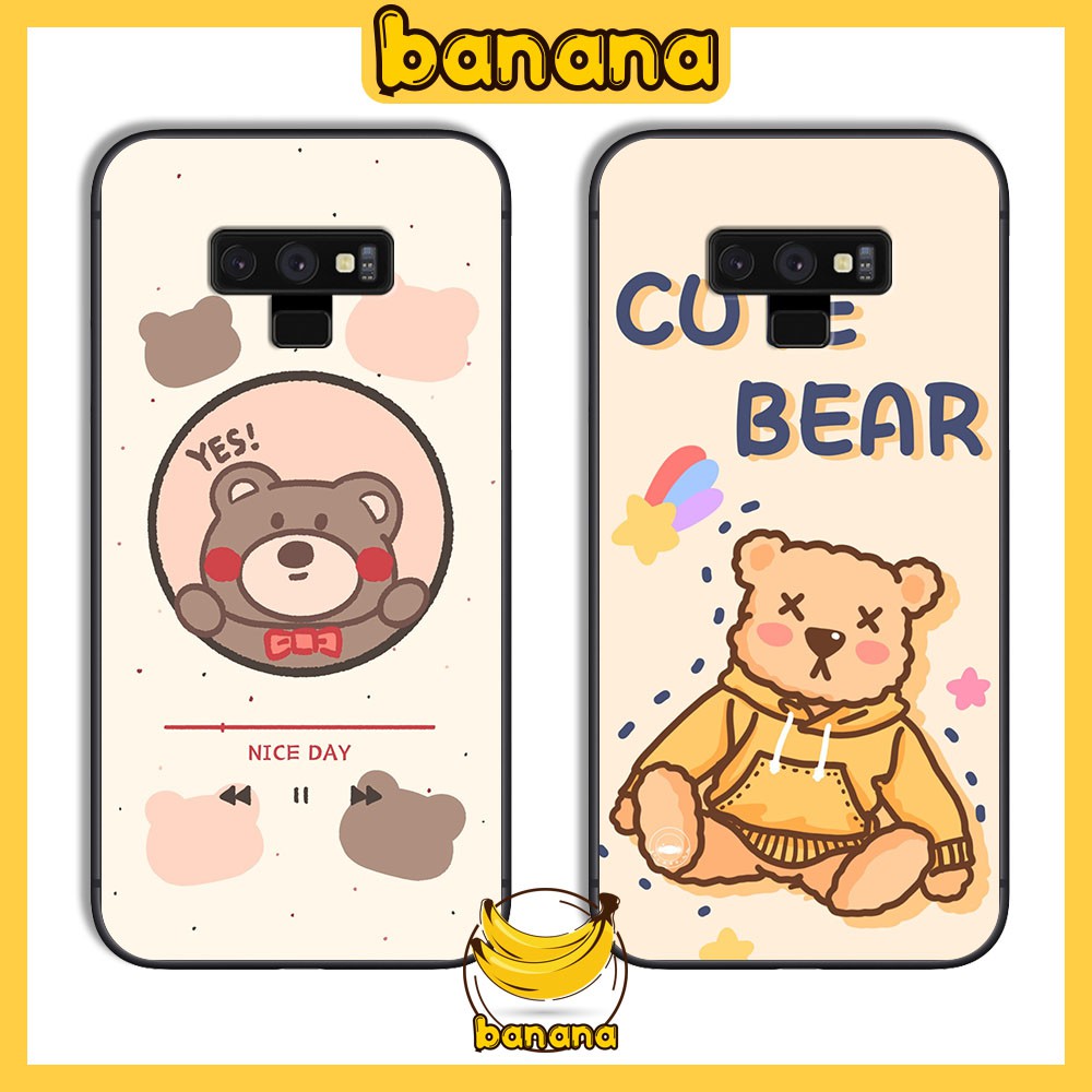 Ốp Samsung 😍 Ốp lưng Samsung Note 9 Cute Bear nhựa cao cấp viền silicon - Banana Store