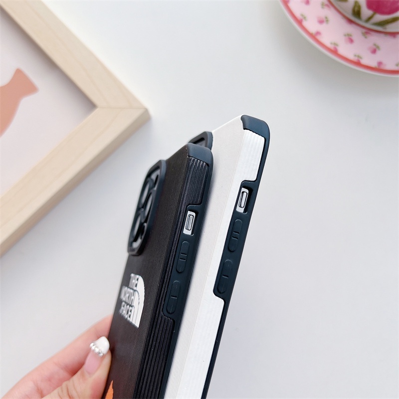 Ốp Điện Thoại Da Họa Tiết The North Face Cho iPhone 13 / 12 Pro Max X XR Xs Max 7 / 8 Plus