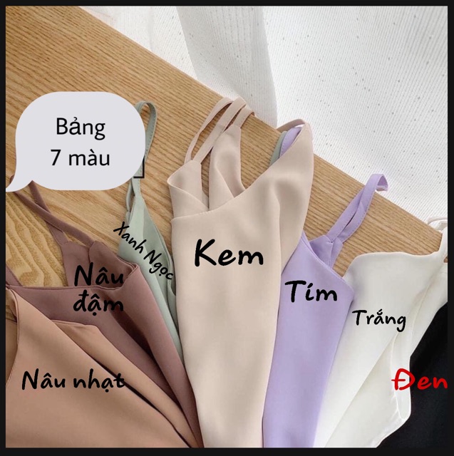 ÁO 2 DÂY VINTAGE ĐŨI LỤA basic cổ V full 7 màu size 40-65kg