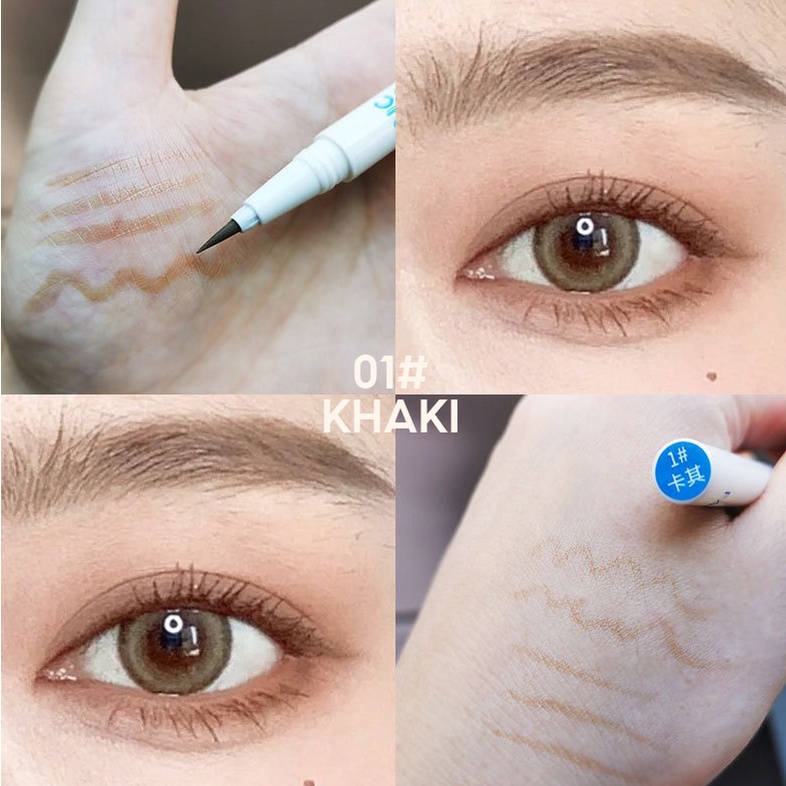 Bút Kẻ Mắt Nước Màu Trắng/Đen Ánh Ngọc Trai Chống Thấm Nước Phong Cách Hàn Quốc