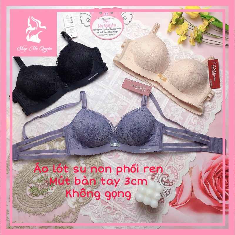 Áo lót nữ su non phối ren cách điệu, mút bàn tay 3cm nâng ngực tôn vòng 1 gợi cảm cho phái đẹp