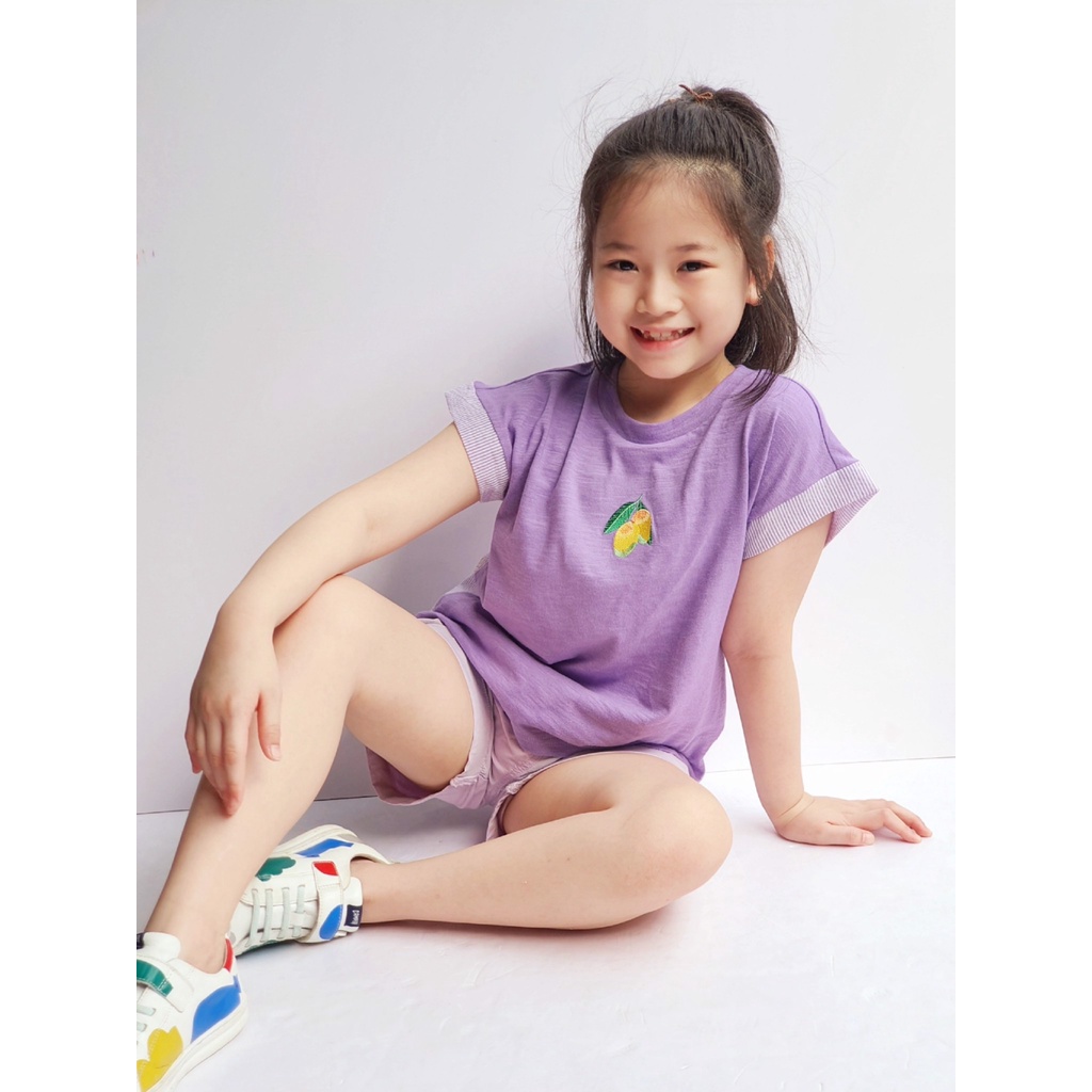 Áo thun Toto Heros cotton phối vải xanh/tím BG