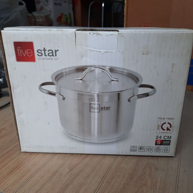 NỒI INOX 3 ĐÁY SÂU FIVESTAR 24CM - CAO 18CM