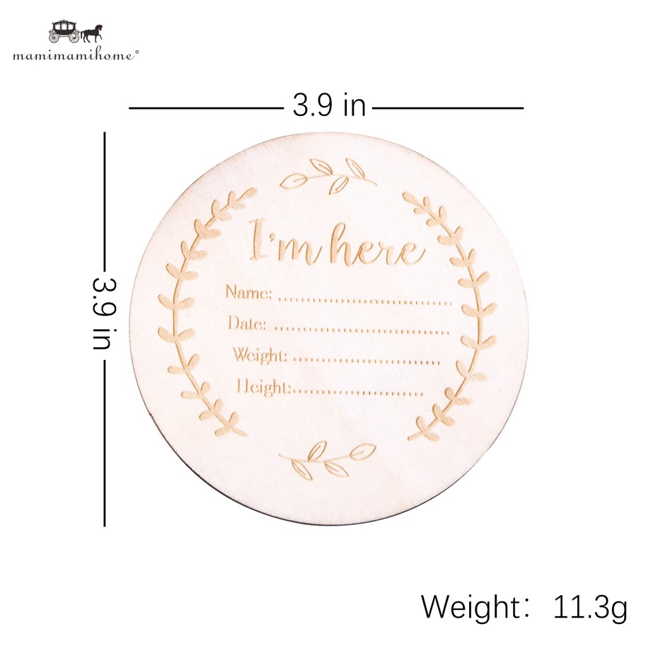 Bộ 16 miếng gỗ MAMIMAMIHOME đánh dấu cột mốc kỷ niệm sự ra đời làm quà hàng tháng cho bé sơ sinh 3.9in