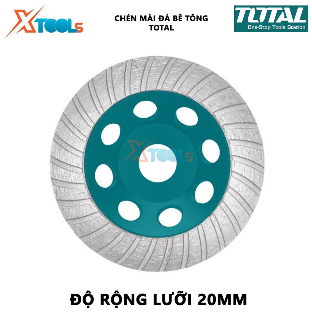 Chén mài đá bê tông TOTAL | Chén mài Đường kính: 100-150mm Độ rộng lưỡi cắt: 20mm Lỗ cốt: 22.22mm [XTOOLS]