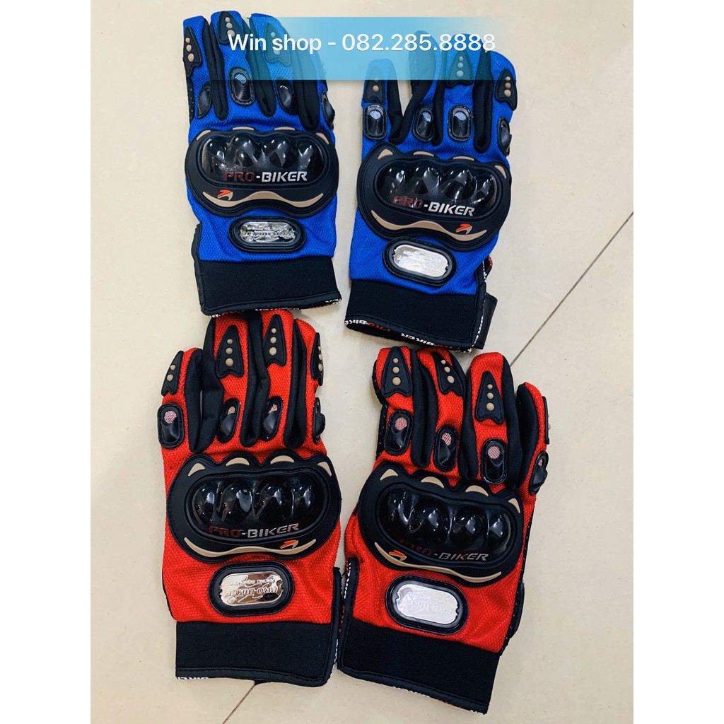 Găng Tay Phượt, Găng Tay Xe Máy Pro-Biker - Ngắn/Dài Ngón - Có Gù Bảo Vệ - Có Đệm Nhựa Bảo Vệ Lòng Bàn Tay