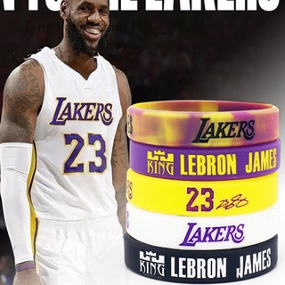 Vòng Tay Silicon In Tên Cầu Thủ Bóng Rổ Lebron James Lakers No.23 Siliocne Tiện Dụng