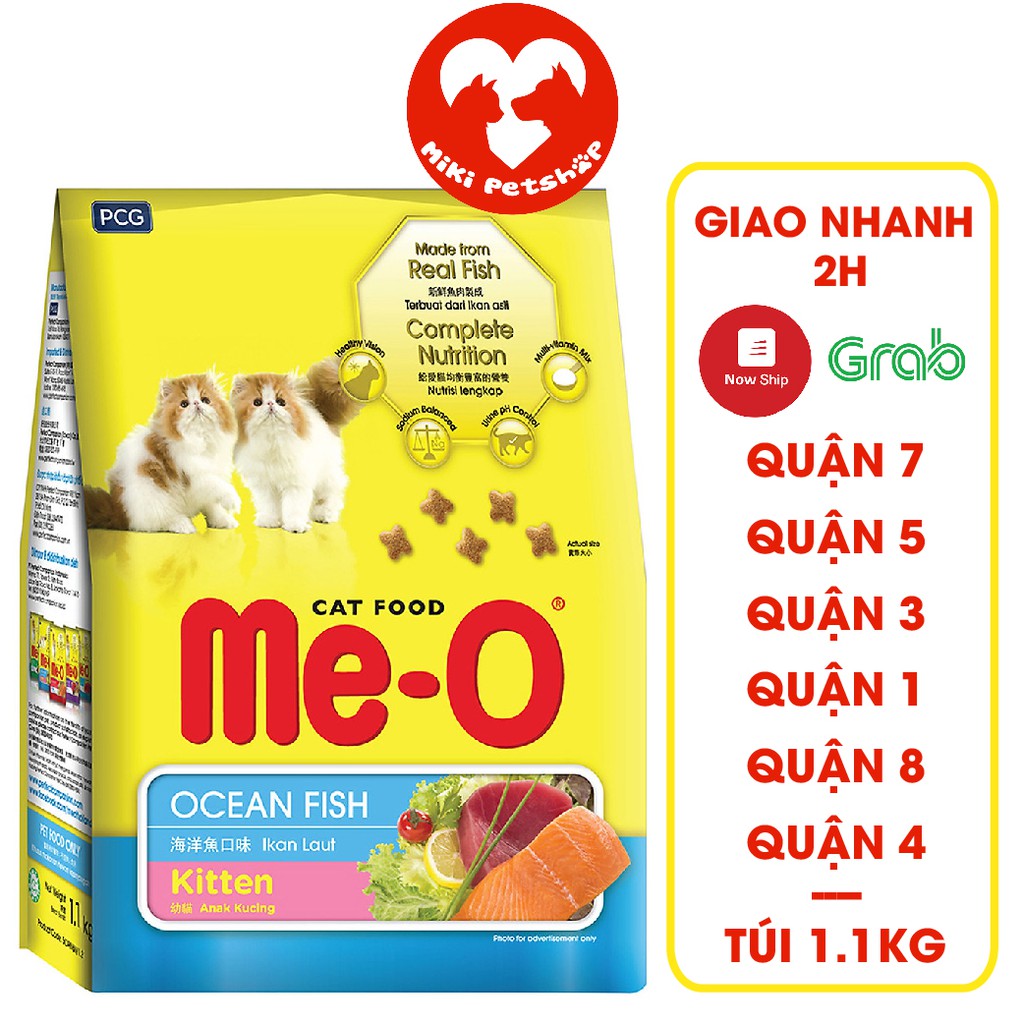 Thức Ăn Cho Mèo Con Hạt Me-O Kitten 1.1Kg Vị Cá Biển - Miki Petshop