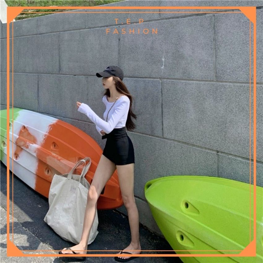 Quần Short Lưng Cao Nữ Khóa Sau Chất Umi Hàn Ôm Eo Tôn Dáng Tep Fashion - QS002