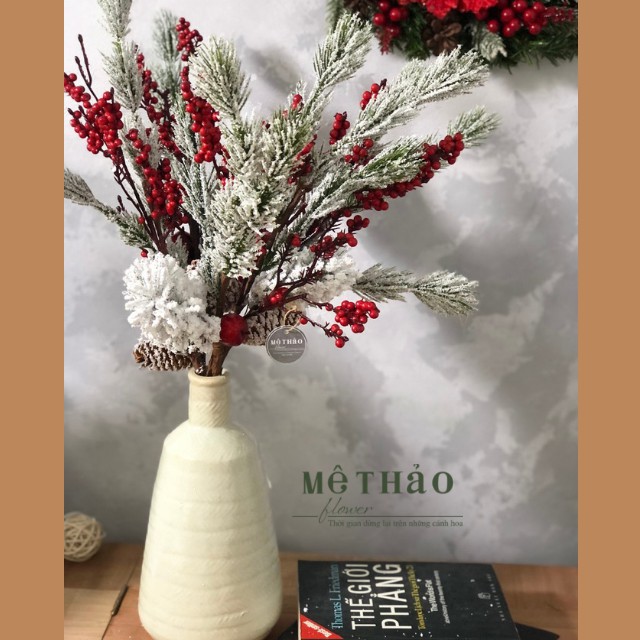 (Giá Tại Xưởng) Cành hoa Noel Trang Trí Giáng Sinh, Decor Phòng Khách, Shop, Studio của Mê Thảo Flower