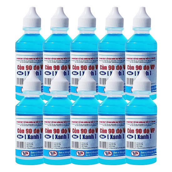 Cồn xanh Vĩnh Phúc 90 độ 60ml lốc 10 chai - Cồn Xanh 90 Độ VP