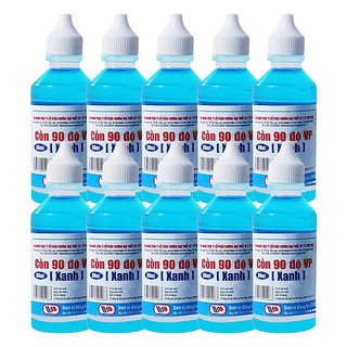 Cồn xanh Vĩnh Phúc 90 độ 60ml lốc 10 chai - Cồn Xanh 90 Độ VP