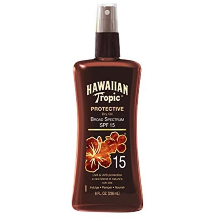 Dầu tắm nắng & bảo vệ da Hawaiian Tropic Sunscreen Protective Tanning Dry Oil Sunscreen Spray SPF 15 236ml (Mỹ) | BigBuy360 - bigbuy360.vn