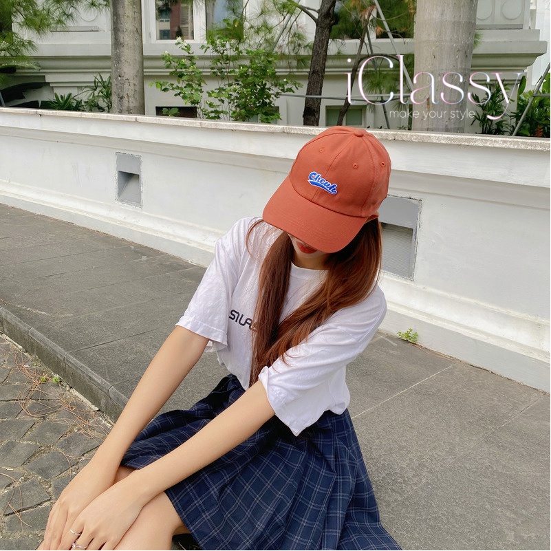 Mũ Lưỡi Trai Thêu Chữ Chcuh 5 Màu Unisex Vải Kaki Cao Cấp, Phong Cách Ulzzang Vintage Hàn Quốc - Iclassy_shoes