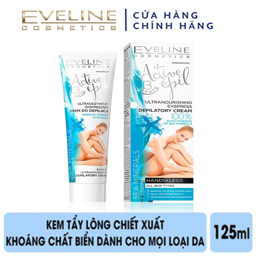 Kem tẩy lông chiết xuất khoáng chất biển Active Epil Eveline dành cho mọi loại da