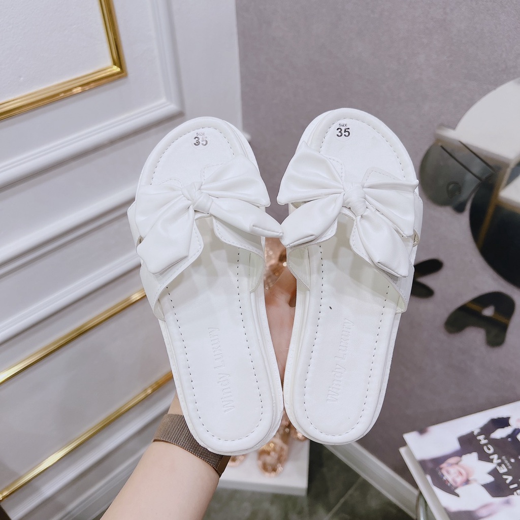 RẺ VÔ ĐỊCH- DÉP NỮ BÁNH MÙ QUAI NƠ 4 CÁNH ĐI MỀM ÊM CHÂN LẮM NHA