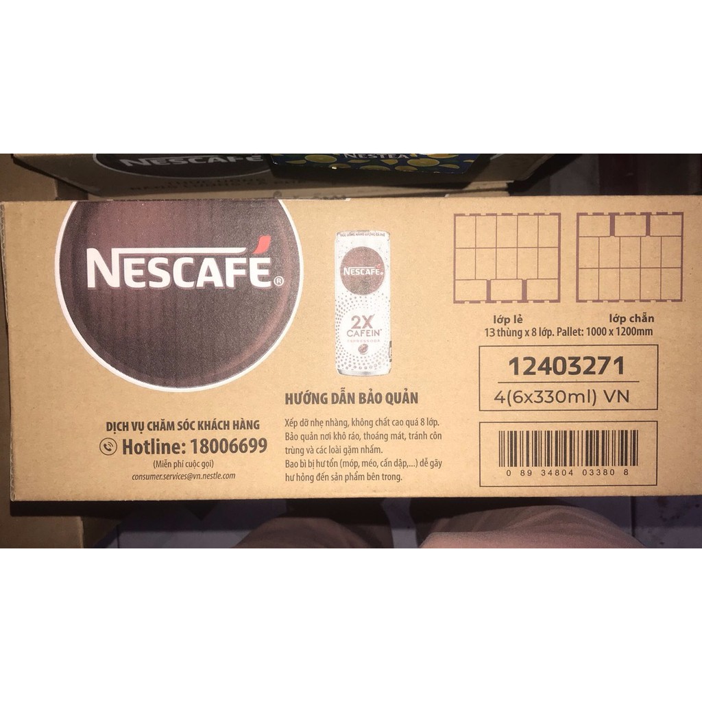 Thùng 24 lon Thức uống Năng Lượng Nescafe 330ml