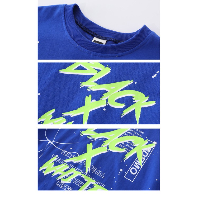 [35Kg - 75Kg] Áo Thun Áo Phông Nam Ngắn Tay Không Cổ Vải Cotton Hàng Quảng Châu Co Giãn 4 Chiều Màu Xanh | BigBuy360 - bigbuy360.vn