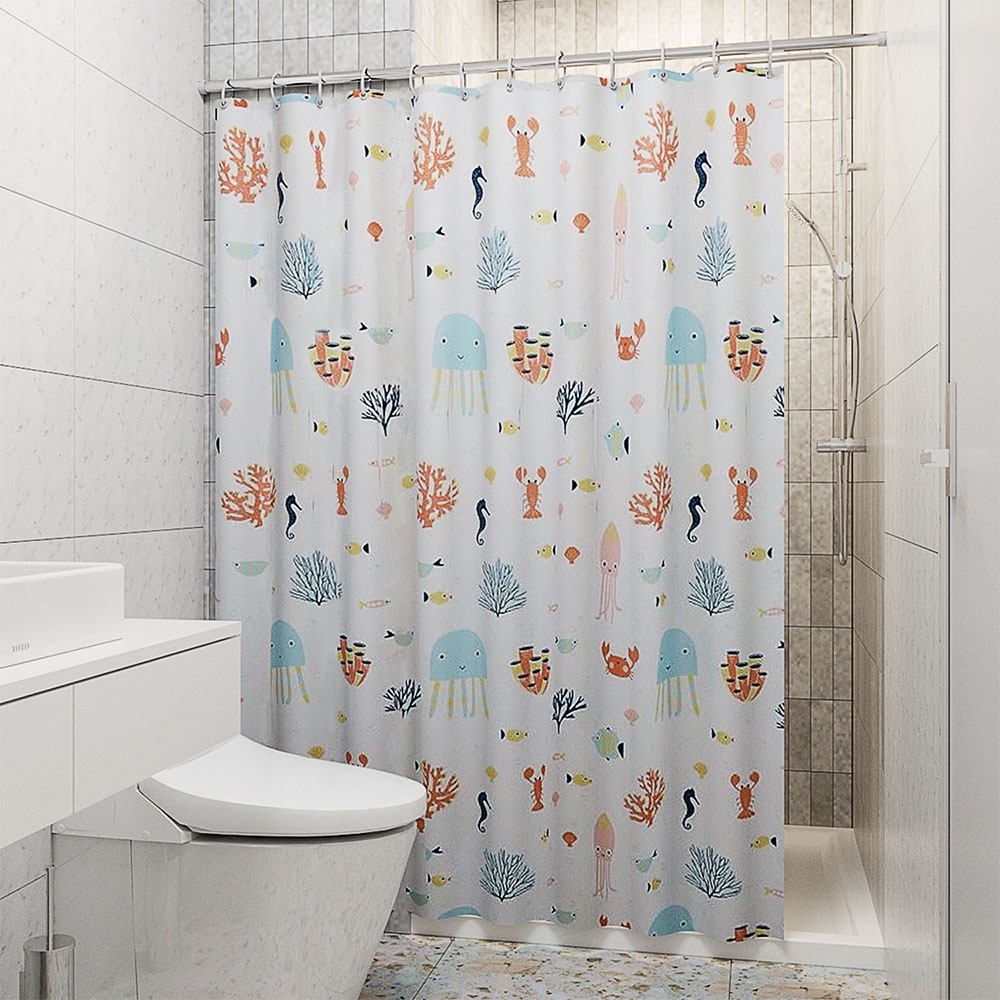 Homebase MOYA Rèm tắm ACS21145-1 bằng Polyester 180X180X0.1CM họa tiết biển