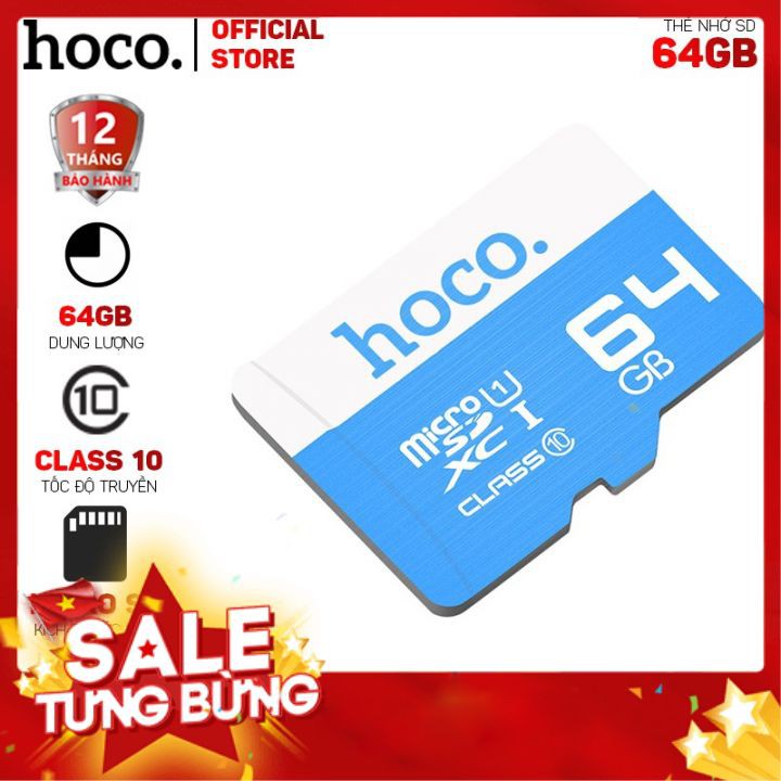 Thẻ nhớ 64Gb Class 10 tốc độ cao [ BH hàng chính hãng Hoco  ]