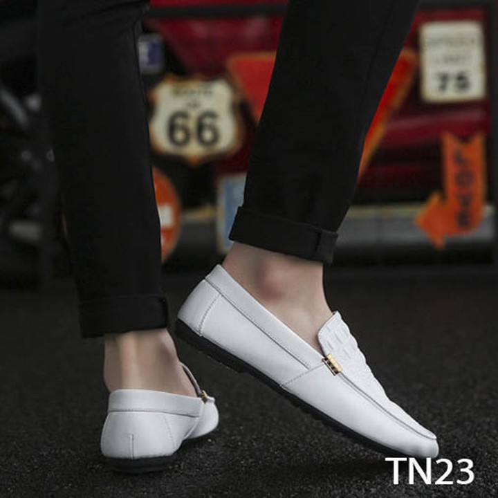 Giày da Nam cao cấp Phong cách Trẻ Trung Năng Động TN23 - Trắng