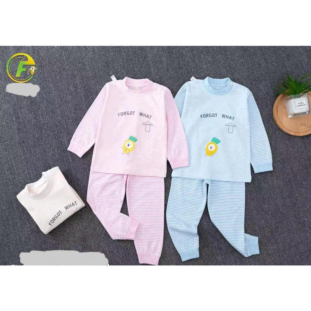 Bộ cotton dài tay chất xịn đẹp giữ ấm, thấm hút mồ hôi cho bé trai bé gái