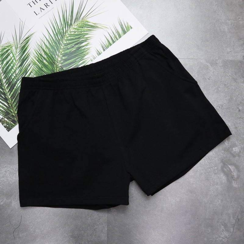 Quần ngủ thun nam màu trơn có túi