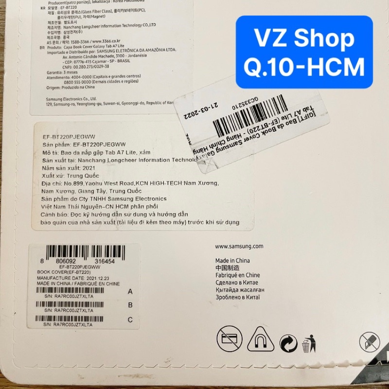 Chính hãng-Bao da nắp gập book cover cho Samsung Galaxy Tab A7/ Tab A7 Lite/ Tab S6 Lite